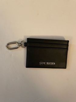 Steve Madden Black Card Holder with Keychain