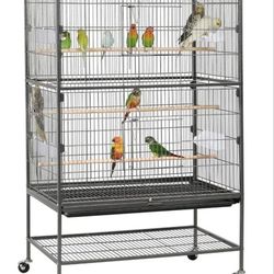 Yaheetech 52-inch Wrought Steel Standing Large Flight King Bird Cage for Cockatiels African Grey Quaker

