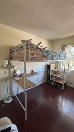 White Twin Loft Bed