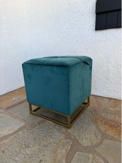 Dark Turquoise Velvet Bench