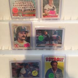 Six old baseball cards