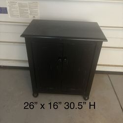 Black wood 2 door cabinet