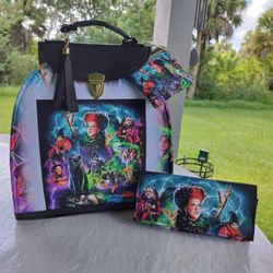 Hocus Pocus Purse Bag/Backpack, Wallet And Coins Purse Set 