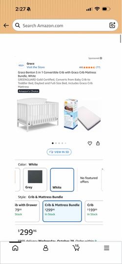 Graco 5-in 1 convertible crib, white