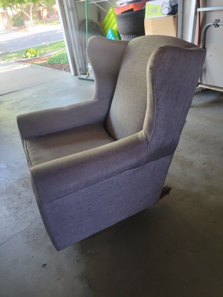 Gray Wingback Chair - Upholstered Rocker