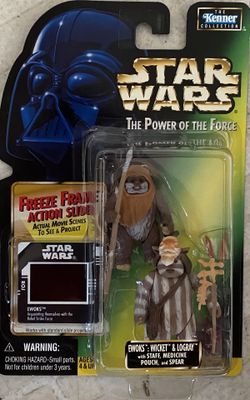 Kenner Star Wars The Power Of The Force Ewoks Wicket & Logray Freeze Frame NEW MOC