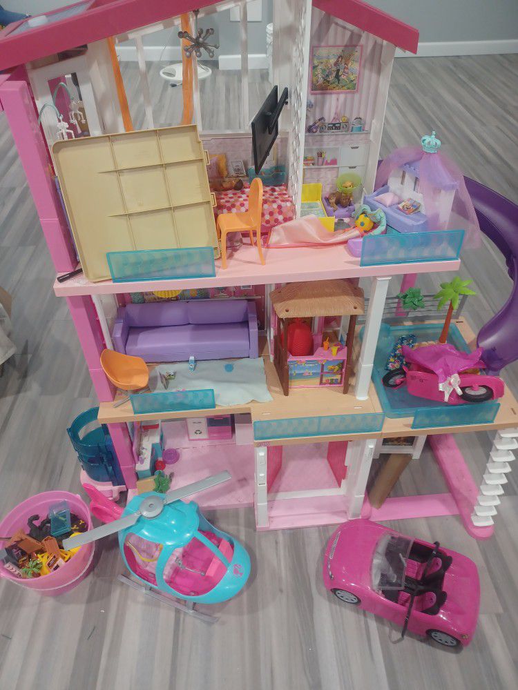 Barbie Doll House, Car, Helocopter