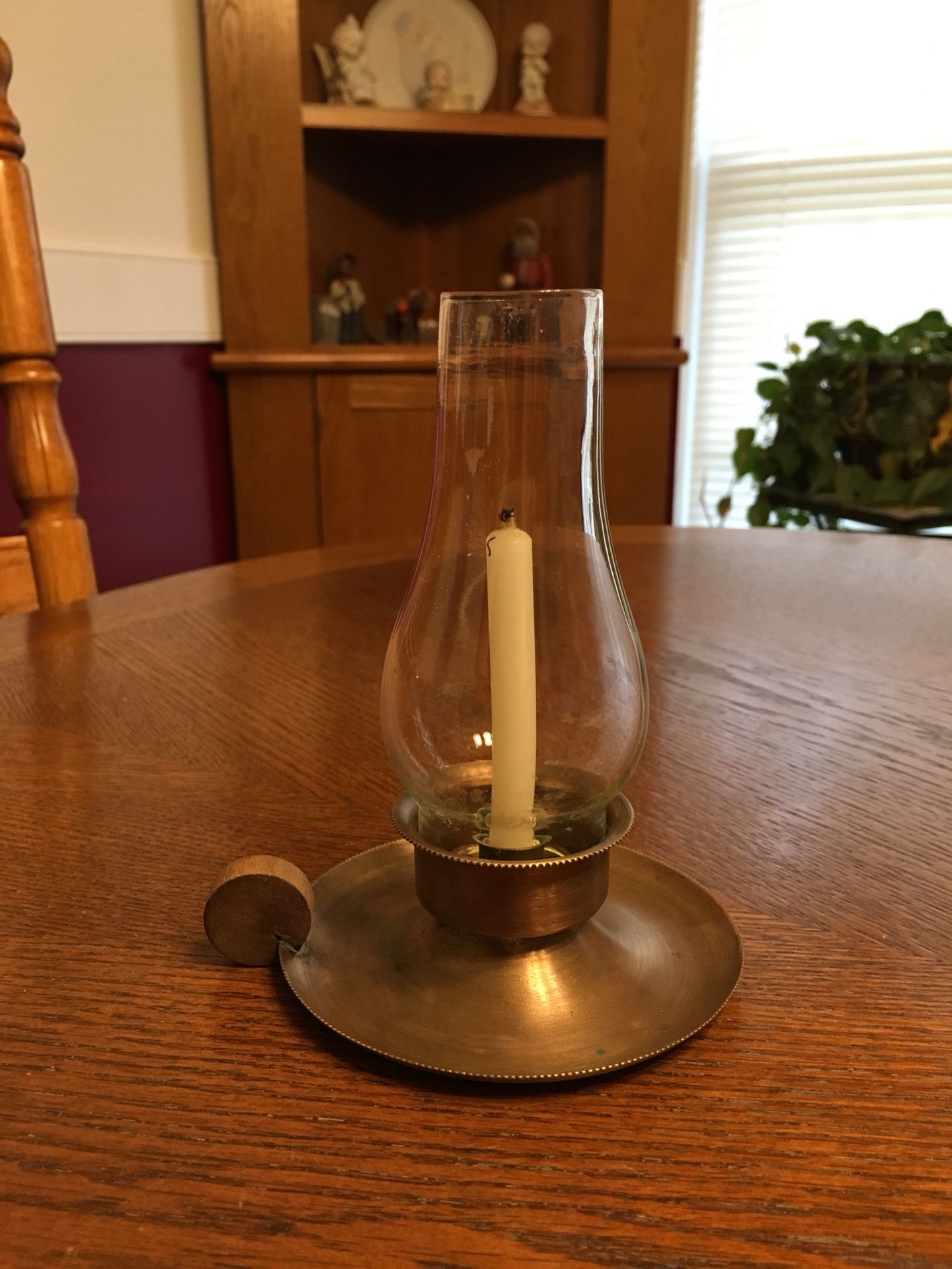 Antique Small Brass Candle Lamp