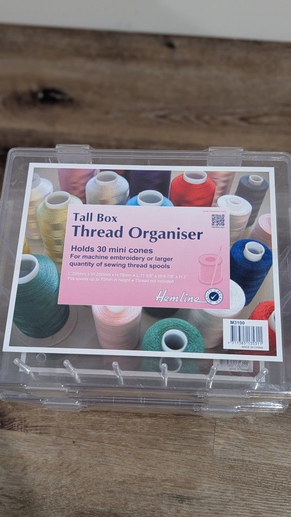 Hemline Tall Box Thread Organiser for 30 Mini Cones