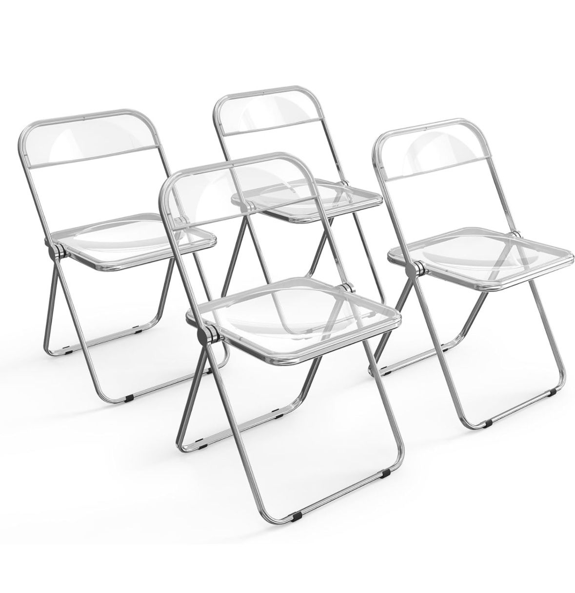 Set Of 4 Acrylic Folding Chairs
