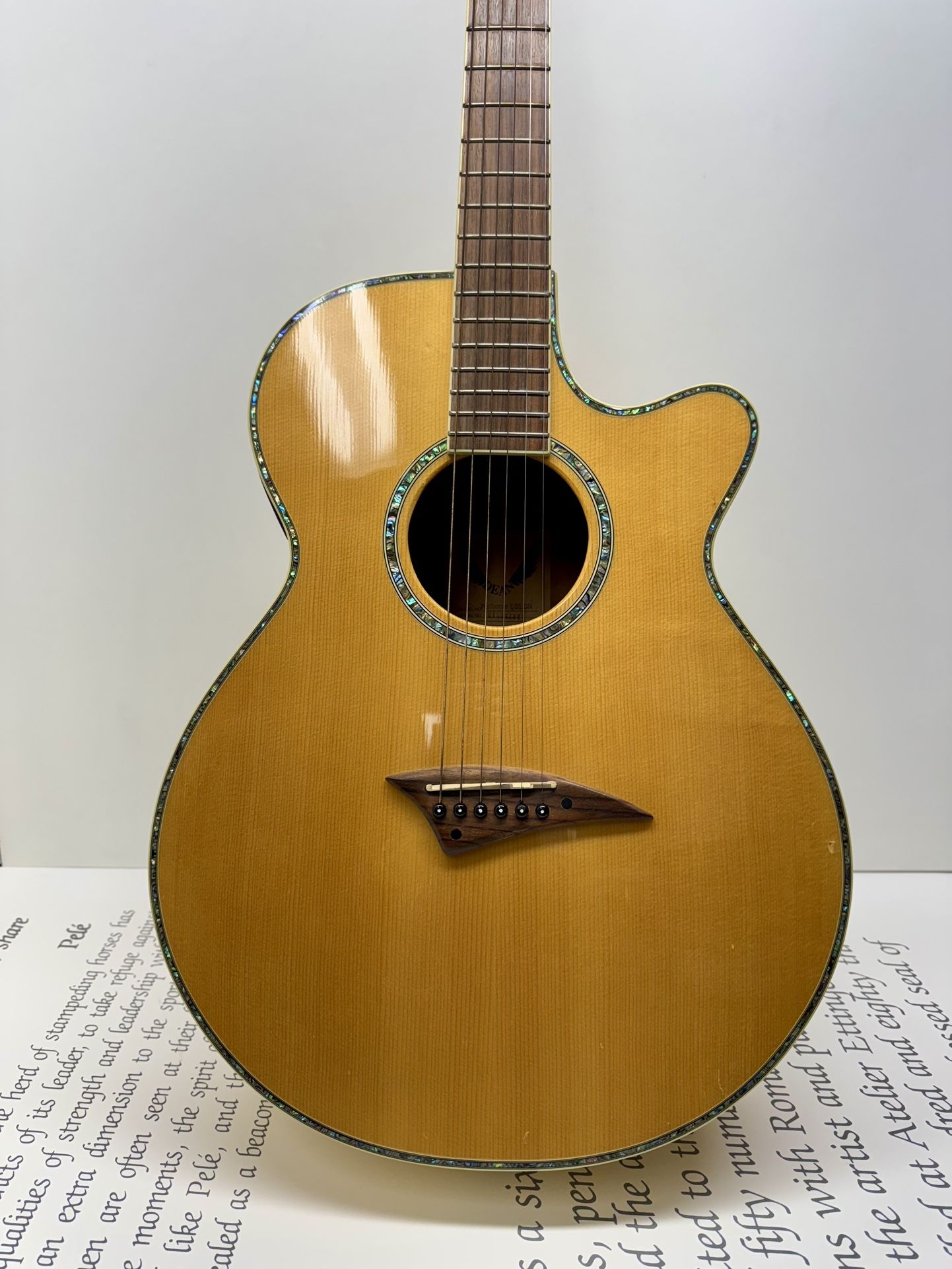 Gorgeous Dean QSE GN Acoustic Electric Guitar With New Gig Bag.