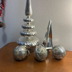 Christmas , Silver Trees Glass & Heavy Metal 