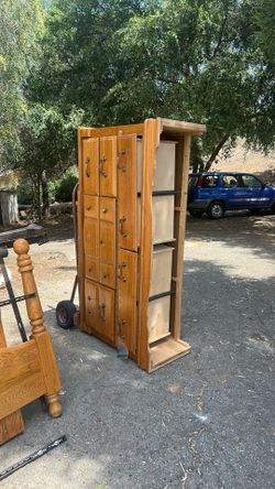 Solid Oak Dresser and King Size bed frame