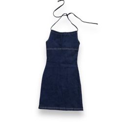 New York and co size 8 new Lerner New York navy denim halter dress Size 8 #denim #halter 