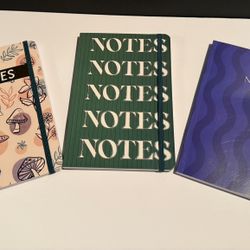 Set of 3 Notebooks/Journals w/ Elastic Closure