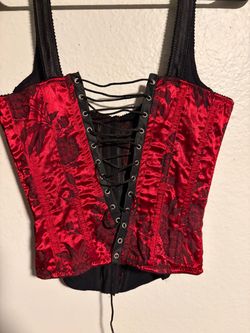 Victoria secret red and black corset