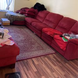 Sectional Pullout Red Couch / Offers Are Welcome!!