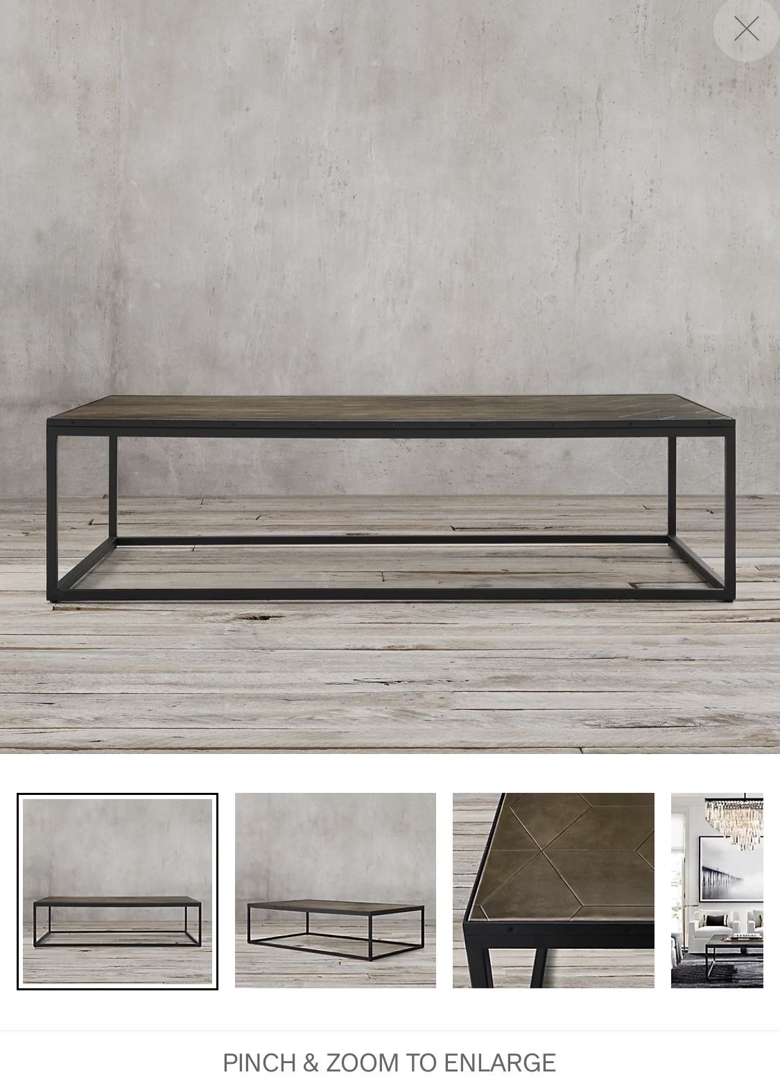 Restoration hardware metal coffee table discount