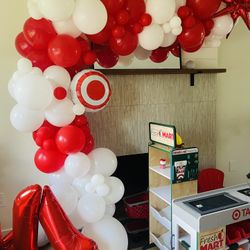 Red and White Balloon Garland 