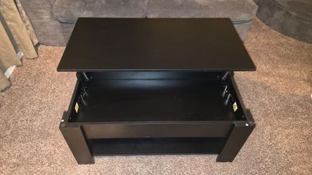 Black Lift Top Coffee Table with Storage for Living Room, 38.6"