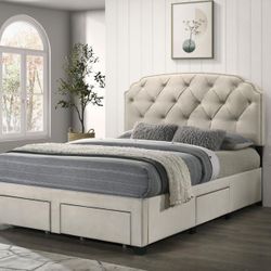 Brand New Queen Bed with Queen Mattress / Cama Queen con Colchon Nuevo a Estrenar … Fast 🚚