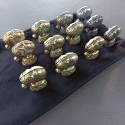 Little Brass Circus Elephants Standing On A Drum I Have About 17 At The Same Exact