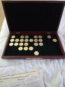Gold And Silver Highlighted Quarters Coins