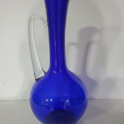 Cobalt Blue Hand-made Pitcher Made In Poland