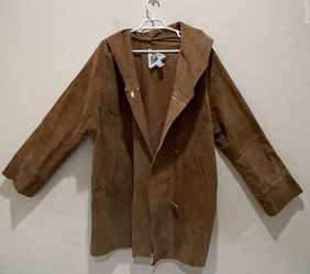 Vintage J. Percy Marvin Richards Brown Genuine Leather Hooded Jacket Large/XL