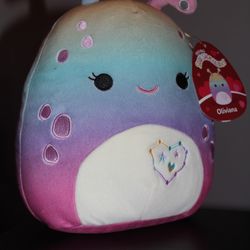 NEW Squishmallows Plush Valentines Day Oliviana the Alien 8" Rainbow Ombre Heart