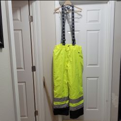 NWOT Helly Hansen Hi-Vis Neon Yellow Reflective Insulated Bibs Men’s Size 3X