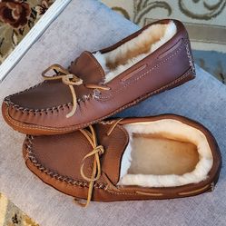 Minnetonka Sheepskin Moose Slipper 3758 Mens Size 11