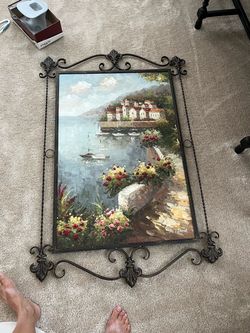 Metal  framed picture.