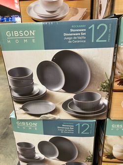 Gibson Home Rockaway 12-Piece Stoneware Dinnerware Set