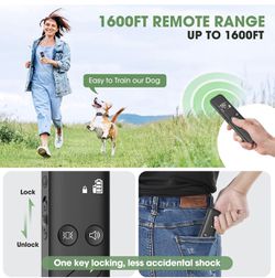 Dog Shock Collar - Electric Dog Training Collar with Remote 1600FT, Rechargeable E-Collar Waterproof Collars with 3 Training Modes, Security Lock for  Thumbnail