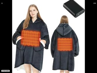 Homemate Heated Wearable Blanket Hoodie with Battery Pack 7.4V Oversized Electric Blanket Hoodie for Women Men Warm Cordless Heated Shawl Portable Hea