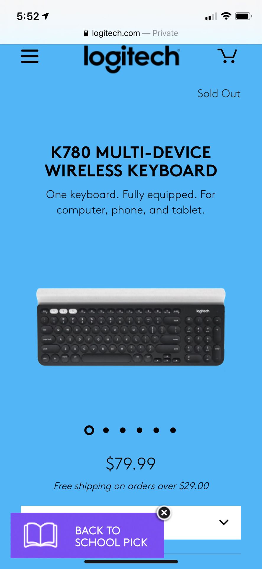 Logitech K780 Multi-Device wireless Bluetooth keyboard for desktop computer, tablets and r electronic devices