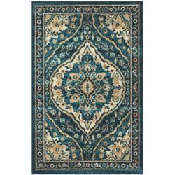 Mainstays Traditional Persian Teal Blue Print Indoor Accent Rug, 2'6"x3'10"