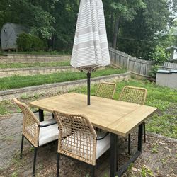 Outdoor Table/chairs And Umbrella 