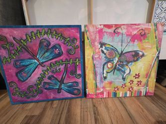 Butterfly/Dragonfly wall decor 24in x 24 in