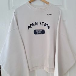 Women's Nike Loose Fit Cream Penn State Nittany Lion Sweatshirt | NWT | Large