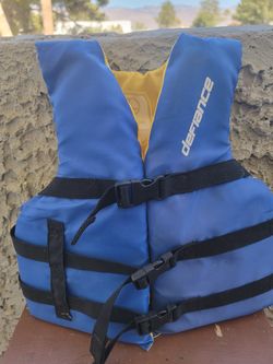 Defiance Swim Flotation Vest  Kids Youth Size  50-90 lbs Blue/Yellow EUC