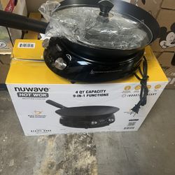 Nuwave Induction Hot Wok with 14" Carbon Steel Wok, Glass Lid & Stand