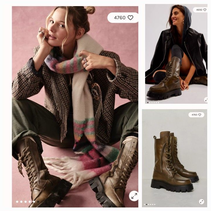 New Free People Leather Lug Sole Artisian Made Boots Women's Size 11 $60 Each