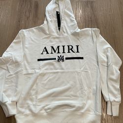 New Amiri Bar Logo Hoodie Color White Size XL