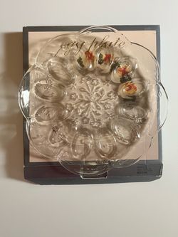 VINTAGE CLEAR GLASS EGG PLATE