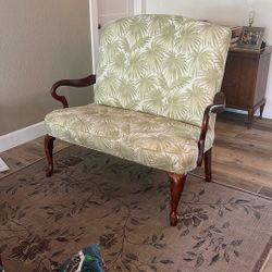 Palm Upholstered Settee Chair And A Half Loveseat