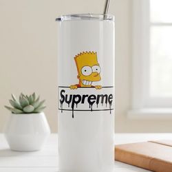 Simpson x Supreme 20 OZ STAINLESS STEEL TUMBLER CUP +LID/STRAW/SILICONE GRIP