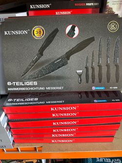 Kunsion 6-Piece Marble Coating Knife Set Wholesale Only