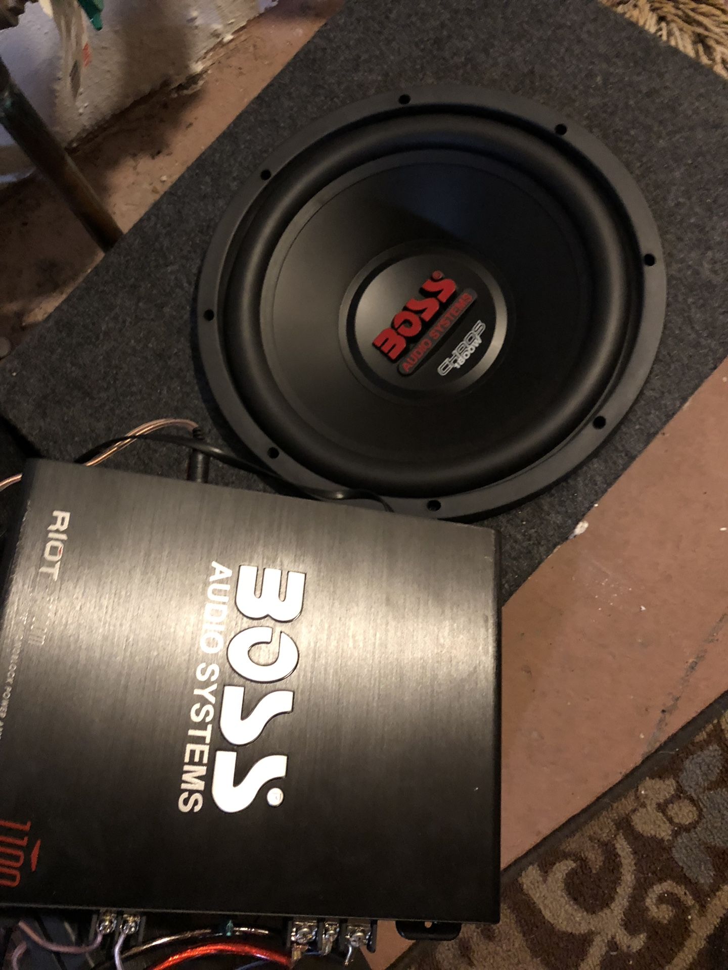 Boss subwoofer and amp